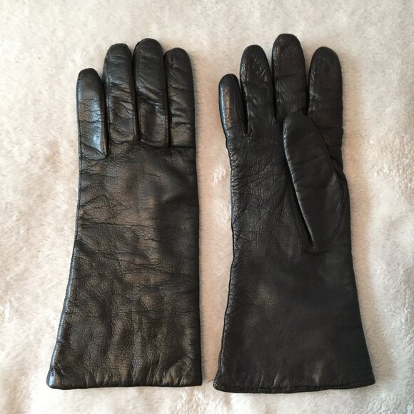 Dark Brown leather gloves sz 6 3/4 - Picture 2 of 8
